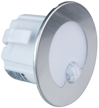 Світлодіодний світильник для сходів DPM з датчиком руху круглий матовий сріблястий (YCB178S-PIR) (5906881206690)