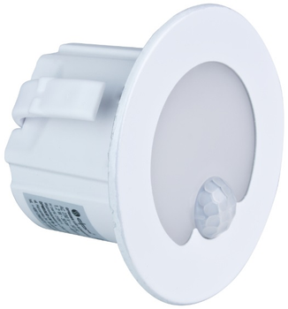Світлодіодний світильник для сходів DPM з датчиком руху круглий матовий білий (YCB178W-PIR) (5906881210888)