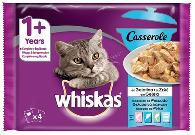 Вологий корм для котів Whiskas смаки риби 4 x 85 г (5900951263798)