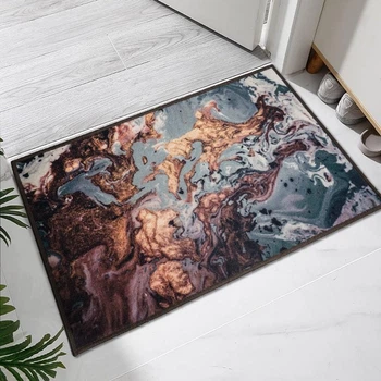 Килимок MAC Carpet Print 351 57х90 см Коричневий+Бірюзовий