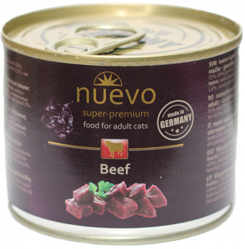 Mokra karma dla kotów Nuevo Beef Adult z wołowiną 200 g (4250231595196)