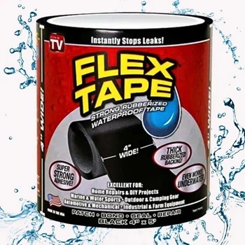 Сверхпрочная монтажная клейкая лента Flex Tape 10х150см водонепроницаемый прочный скотч (121665-8)