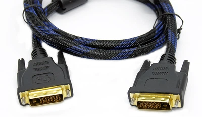Кабель DVI-D Single Link (18+1) 1.5m (Black&Blue), 2 фільтри, TT707.1