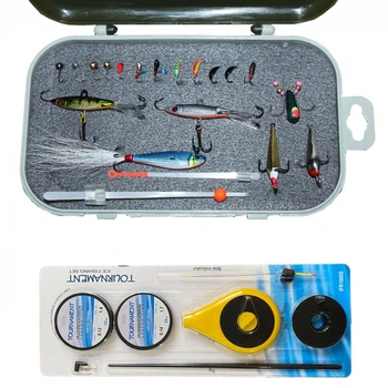 Вольфрамовые мормышки Fishing ROI + Плюс зимняя удочка Aquatech в сборе