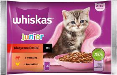  Вологий корм для котів Whiskas Junior Класичні страви 4 x 85 г (5900951301803)
