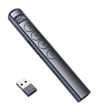 Бездротовий презентер / лазерна USB ручка / лазерна указка для презентацій 2.4G з дисплеєм чорний "P" (77493057)