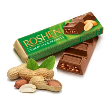 Упаковка батончиків Roshen молочно-шоколадний з арахісовою начинкою 38 г x 30 шт
