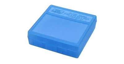 Коробка для набоїв MTM кал. 9мм; 380 ACP. Кількість – 100 шт. Колір блакитний