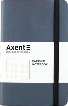 Записна книга Partner Soft 12.5x19.5 cм 96 аркушів в крапку, сріблясто-синій Axent