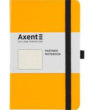 Записна книга Partner 12.5x19.5 cм 96 аркушів в крапку, Жовта Axent