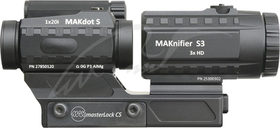 Комплект оптики MAK combo: коллиматор MAKdot S 1x20 и магнифер MAKnifier S3 3x на креплении MAKmaster Lock CS