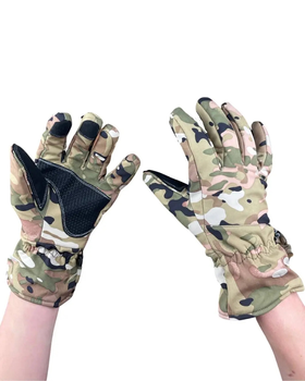 Зимові тактичні рукавиці Soft-shell Мультикам розмір XL