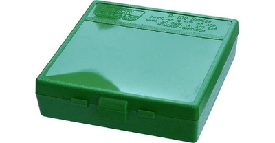 Коробка для патронов MTM кал. 45 ACP; 10мм Auto; 40 S&W. Количество - 100 шт. Цвет - зеленый