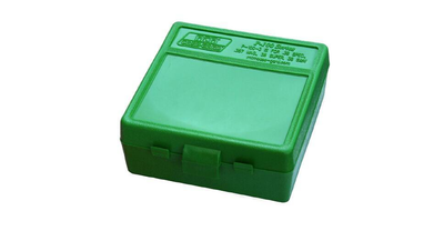 Коробка для набоїв MTM кал. 7,62 x25; 5,7 x28; 357 Mag. Кількість – 100 шт. Колір зелений