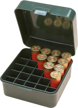 Коробка MTM Dual Gauge Shotshell Case універсальна на 25 патронів 12/16/20 кал. Колір – зелений