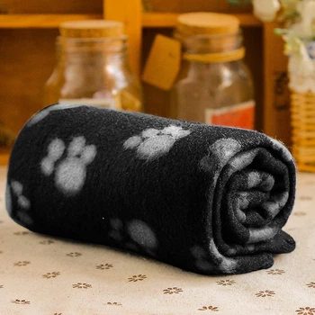 Плед для домашних животных Paw Print Soft Fleece Pet Blanket 70х100 см Черный