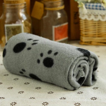Плед для тварин Paw Print Soft Fleece Pet Blanket 70х100 см Сірий