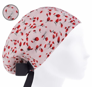 Медицинская шапочка женская HeadwearUniverse универсальная принт Тюльпаны