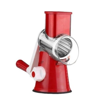 Овощерезка Tabletop Drum Grater Kitchen Master красный с насадками ручная терка для овощей и фруктов для кухни многофункциональная механическая универсальная для картошки фри мультислайсер универсальный мелкая нарезка измельчитель овощерезки