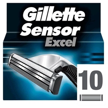 Сменные картриджи для бритья (лезвия кассеты) мужские Gillette Sensor Excel 10 шт