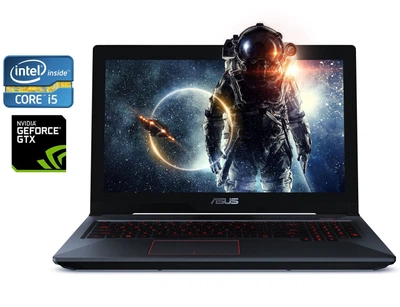 Игровой ноутбук Asus FX503VM / 15.6" (1920x1080) TN / Intel Core i5-7300HQ (4 ядра по 2.5 - 3.5 GHz) / 16 GB DDR4 / 128 GB SSD + 1000 GB HDD / nVidia GeForce GTX 1060, 3 GB GDDR5, 192-bit / WebCam / Win 10 Home б/у