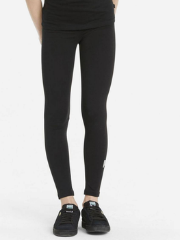 Młodzieżowe legginsy sportowe dla dziewczynki Puma Ess+ Logo Leggings G 846960-01 170-176 cm Czarne (4064535826135)