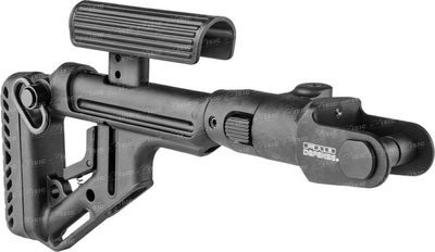 Приклад FAB Defense UAS-AKMS для Сайги складаний вліво з регульованою щокою. Колір - чорний