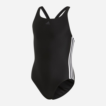 Dziecięcy strój kąpielowy jednoczęściowy na basen dla dziewczynki Adidas Fit Suit 3S Y DQ3319 128 cm Czarny (4060515092217)