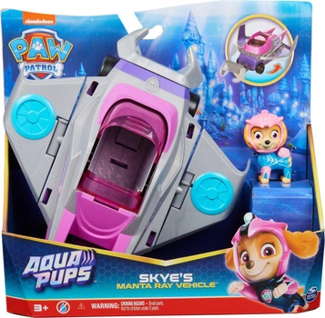 Samochód Spin Master Paw Patrol Aqua Pups Skye's Manta Ray Vehicle z figurką (0778988446690)