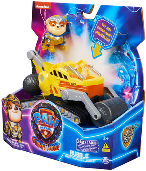 Samochód Spin Master Paw Patrol Movie 2 Rubble Mighty Movie Bulldozer z figurką (0778988486511)