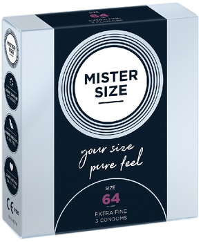 Prezerwatywy Mister Size Condoms dopasowane do rozmiaru 64 mm 3 szt (4260605480164)