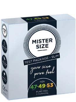 Prezerwatywy Mister Size Condoms dopasowane do rozmiaru 47 mm 49 mm 53 mm 3 szt (4260605480577)