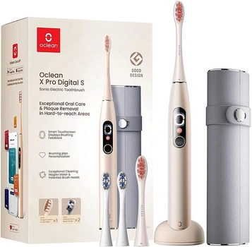 Електрична зубна щітка Oclean X Pro Digital Set Electric Toothbrush Champagne Gold (6970810552577)
