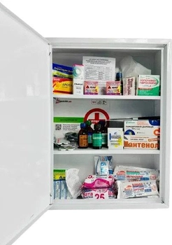 Аптечка медична Poputchik для підприємства з кількістю робітників до 100 осіб згідно з ТУ в металевому ящику (02-082-IS)