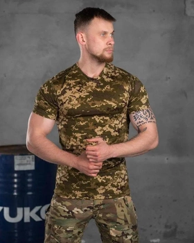 Тактическая мужская футболка потоотводящая 4XL пиксель (15024)