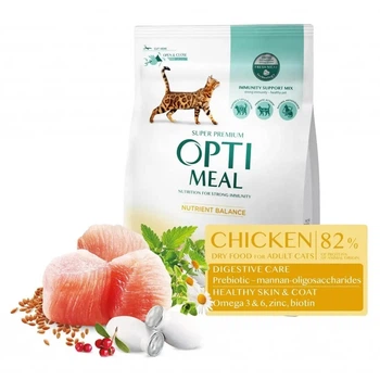 Сухой корм для кошек Optimeal с курицей 4,3 кг
