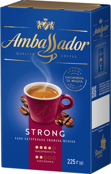 Кофе молотый Ambassador Strong 225 г (8720254065243)