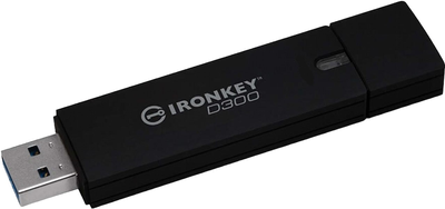 Флеш пам'ять Kingston D300SM AES 256 XTS Encrypted USB 16GB USB 3.1 Black (IKD300SM/16GB)