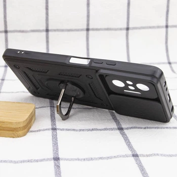 Удароміцний чохол Camshield Serge Ring for Magnet Xiaomi Redmi Note 10 Pro / 10 Pro Max Чорний Без бренду