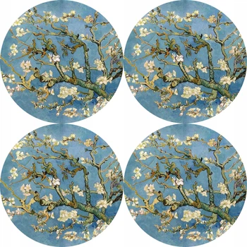 Набір круглих підкладок, 4D килимків, на стіл 33 х 33см 4шт, Almond (5905342640011)