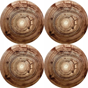 Набір круглих підкладок, 4D килимків, на стіл 33 х 33см 4шт, Wood (5905342640158)