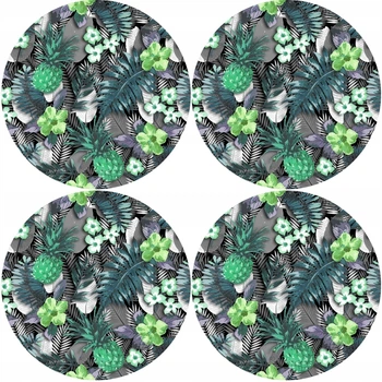 Набір круглих підкладок, 4D килимків, на стіл 33 х 33см 4шт, Lambada Green (5905342640165)