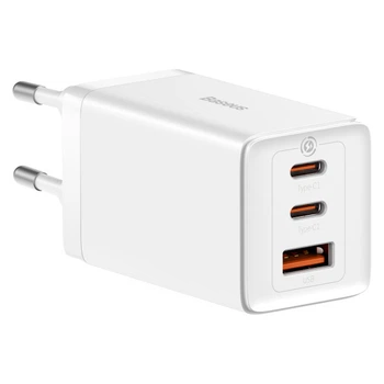 Сетевое зарядное устройство для Baseus GaN5 Pro 65Вт 2 Type-С+USB с кабелем Type-C 1м Белый