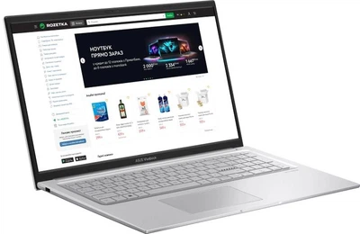 Ноутбук ASUS Vivobook 17 X1704ZA-AU013 (90NB10F1-M000D0) Cool Silver / 17.3" IPS Full HD / Intel Core i3-1215U / RAM 8 ГБ / SSD 256 ГБ