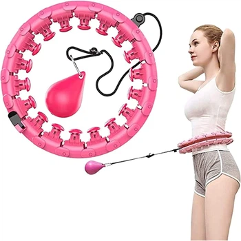 Масажний обруч Hula Hoop, з 24 знімними секціями, з обтяжувачем, для масажу, фітнесу, схуднення, регульований
