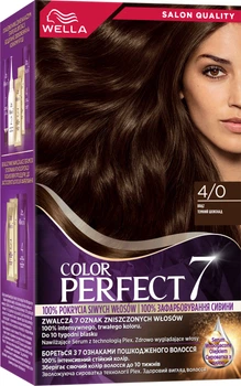 Стійка фарба для волосся Wella Color Perfect 7 4/0 Темний шоколад 120 мл (4064666598291)