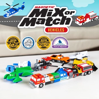 Набір транспортних засобів Popular Playthings Mix Or Match Magnetic Deluxe 2 7 шт (755828603147)