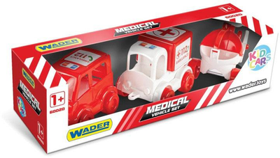 Набір машинок Wader Kid Cars Лікарня 3 шт (5900694600256)