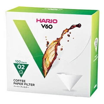 Фильтры бумажные для пуровера HARIO V60 02 на 1-4 чашки 100 шт белые в коробке