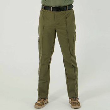 Брюки мужские со стрелками, 4 кармана,демисезонные,ткань хлопок, цвет олива, 46